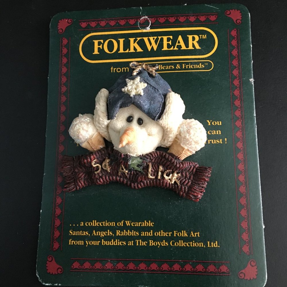 VTG Boyds Bears & Friends 5 cents a Lick Snowman Pin